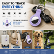 Apple AirTag Silicone Keychain Case, Soft Shockproof Protective Cover with Metal Key Ring for Keys, Bags &amp; Luggage &ndash; Purple | iCare