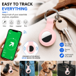 Apple AirTag Silicone Keychain Case, Soft Shockproof Protective Cover with Metal Key Ring for Keys, Bags &amp; Luggage &ndash; Pink | iCare