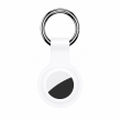 Apple AirTag Silicone Keychain Case, Soft Shockproof Protective Cover with Metal Key Ring for Keys, Bags &amp; Luggage &ndash; white | iCare