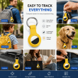 Apple AirTag Silicone Keychain Case, Soft Shockproof Protective Cover with Metal Key Ring for Keys, Bags &amp; Luggage &ndash; yellow | iCare