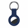 Apple AirTag Silicone Keychain Case, Soft Shockproof Protective Cover with Metal Key Ring for Keys, Bags &amp; Luggage &ndash; Dark Blue | iCare