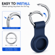 Apple AirTag Silicone Keychain Case, Soft Shockproof Protective Cover with Metal Key Ring for Keys, Bags &amp; Luggage &ndash; Dark Blue | iCare