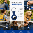Apple AirTag Silicone Keychain Case, Soft Shockproof Protective Cover with Metal Key Ring for Keys, Bags &amp; Luggage &ndash; Dark Blue | iCare