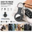 Apple AirTag Silicone Keychain Case, Soft Shockproof Protective Cover with Metal Key Ring for Keys, Bags &amp; Luggage &ndash; dark grey | iCare