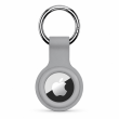 Apple AirTag Silicone Keychain Case, Soft Shockproof Protective Cover with Metal Key Ring for Keys, Bags &amp; Luggage &ndash; light grey | iCare