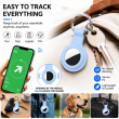 Apple AirTag Silicone Keychain Case, Soft Shockproof Protective Cover with Metal Key Ring for Keys, Bags &amp; Luggage &ndash; light blue | iCare