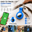 Apple AirTag Silicone Keychain Case, Soft Shockproof Protective Cover with Metal Key Ring for Keys, Bags &amp; Luggage &ndash; sky blue | iCare