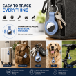 Apple AirTag Silicone Keychain Case, Soft Shockproof Protective Cover with Metal Key Ring for Keys, Bags &amp; Luggage &ndash; dust blue | iCare