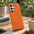 MagSafe Texture Case for Samsung S26 Ultra &amp; S25 Ultra | Shockproof Magnetic Mobile Accessories Cover &ndash; Samsung S25 Ultra Orange | iCare