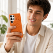 MagSafe Texture Case for Samsung S26 Ultra &amp; S25 Ultra | Shockproof Magnetic Mobile Accessories Cover &ndash; Samsung S25 Ultra Orange | iCare
