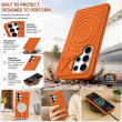 MagSafe Texture Case for Samsung S26 Ultra &amp; S25 Ultra | Shockproof Magnetic Mobile Accessories Cover &ndash; Samsung S25 Ultra Orange | iCare
