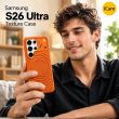 MagSafe Texture Case for Samsung S26 Ultra &amp; S25 Ultra | Shockproof Magnetic Mobile Accessories Cover &ndash; Samsung S26 Ultra Orange | iCare