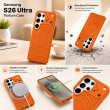MagSafe Texture Case for Samsung S26 Ultra &amp; S25 Ultra | Shockproof Magnetic Mobile Accessories Cover &ndash; Samsung S26 Ultra Orange | iCare