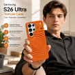 MagSafe Texture Case for Samsung S26 Ultra &amp; S25 Ultra | Shockproof Magnetic Mobile Accessories Cover &ndash; Samsung S26 Ultra Orange | iCare