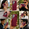 MagSafe Texture Case for Samsung S26 Ultra &amp; S25 Ultra | Shockproof Magnetic Mobile Accessories Cover &ndash; Samsung S25 Ultra Wine Red | iCare