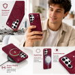 MagSafe Texture Case for Samsung S26 Ultra &amp; S25 Ultra | Shockproof Magnetic Mobile Accessories Cover &ndash; Samsung S25 Ultra Wine Red | iCare
